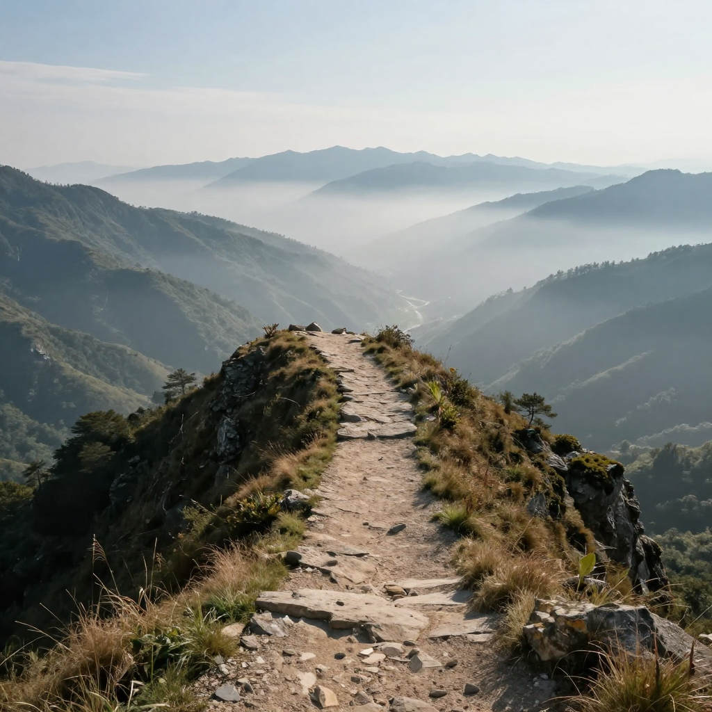 a long path leading to the edge of a cliff a long path leading to the edge of a cliff